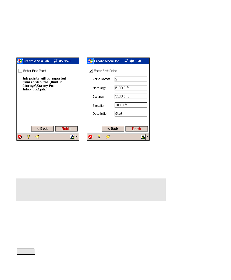 Create a new job 4 – (imported control file) | Spectra Precision Survey Pro v4.6 Recon-Nomad Reference Manual User Manual | Page 20 / 481