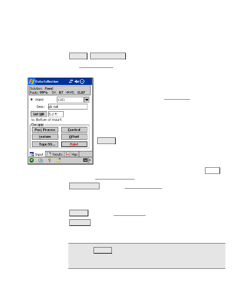 Data collection | Spectra Precision Survey Pro v4.6 Recon-Nomad Reference Manual User Manual | Page 205 / 481