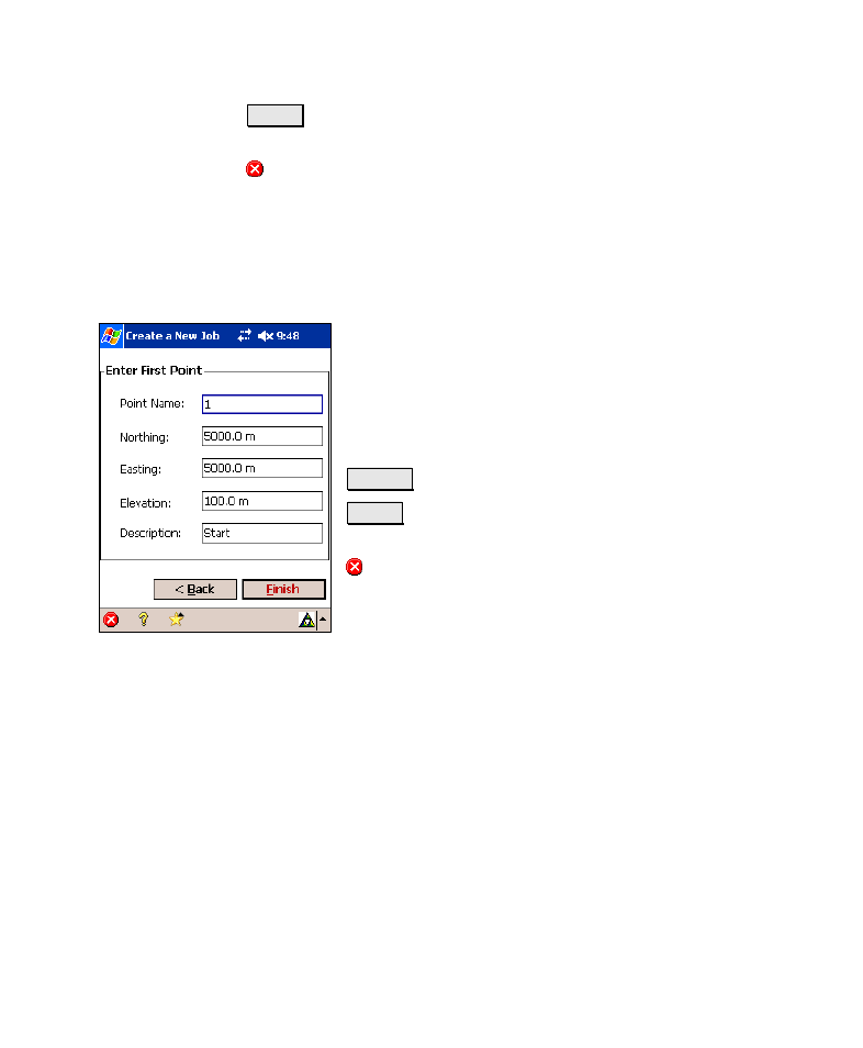 Create a new job 5 – (external or no control file) | Spectra Precision Survey Pro v4.6 Recon-Nomad Reference Manual User Manual | Page 21 / 481