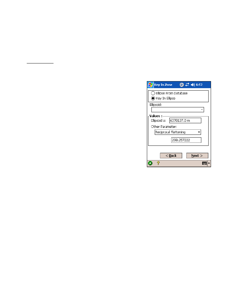 Key in zone - ellipse | Spectra Precision Survey Pro v4.6 Recon-Nomad Reference Manual User Manual | Page 236 / 481