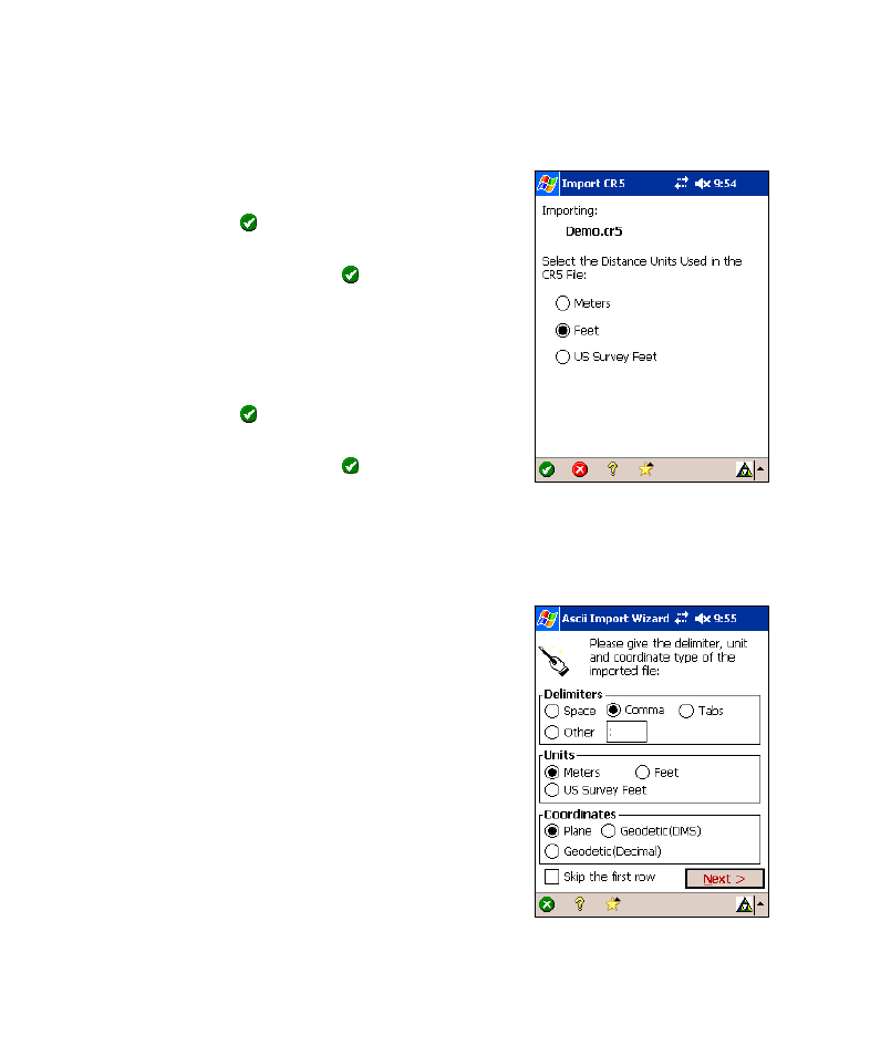 Import *.cr5 coordinates, Import *.gps coordinates, Import *.txt coordinates | Spectra Precision Survey Pro v4.6 Recon-Nomad Reference Manual User Manual | Page 26 / 481