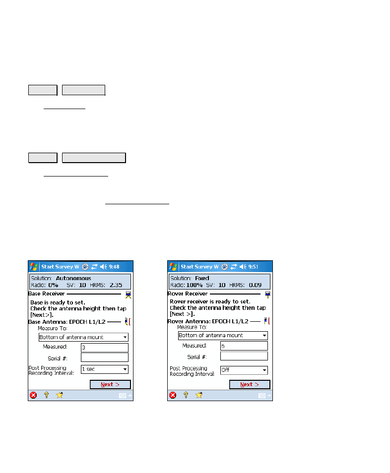 Gps status, Start gps survey, Gps status start gps survey | Spectra Precision Survey Pro v4.6 Recon-Nomad Reference Manual User Manual | Page 260 / 481