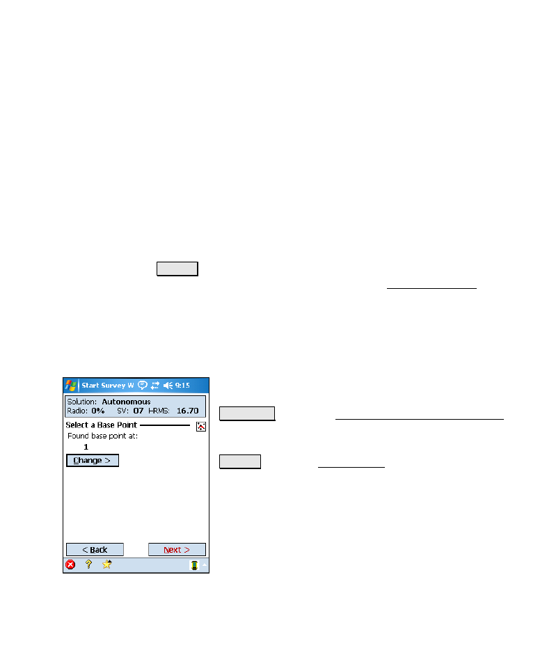 Start survey – one matching base point | Spectra Precision Survey Pro v4.6 Recon-Nomad Reference Manual User Manual | Page 261 / 481