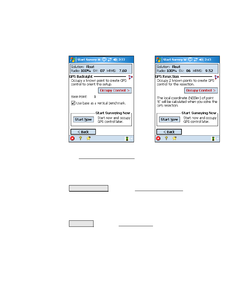 Gps backsight/resection | Spectra Precision Survey Pro v4.6 Recon-Nomad Reference Manual User Manual | Page 263 / 481