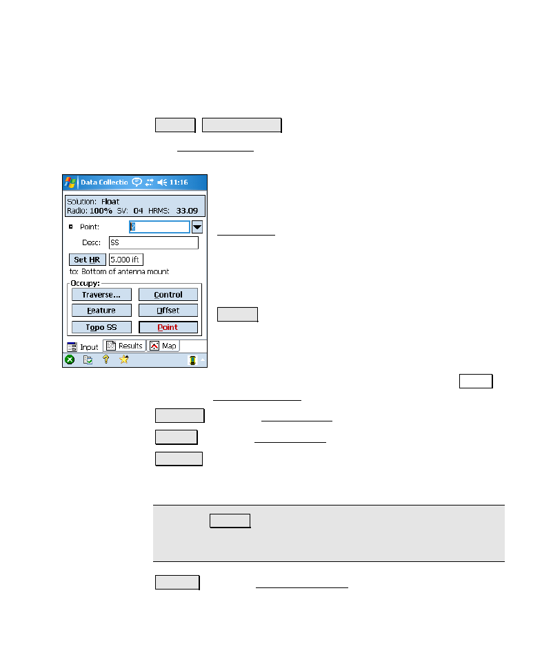 Data collection | Spectra Precision Survey Pro v4.6 Recon-Nomad Reference Manual User Manual | Page 267 / 481