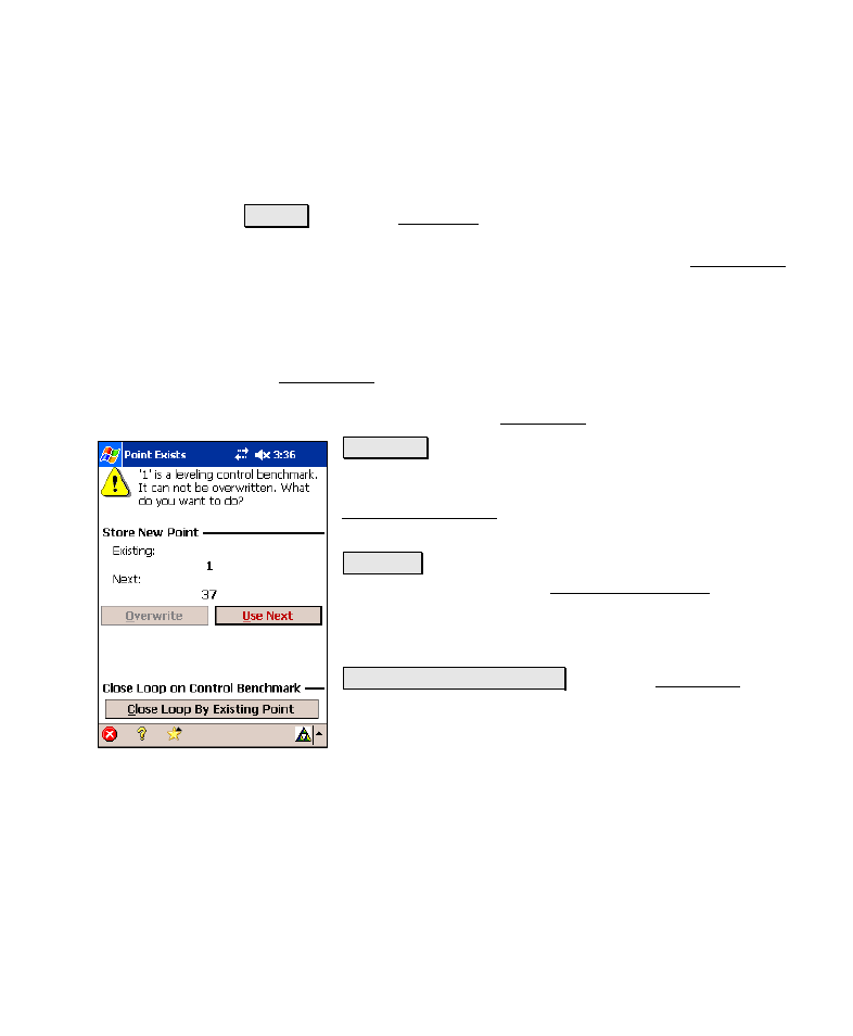 Point exists | Spectra Precision Survey Pro v4.6 Recon-Nomad Reference Manual User Manual | Page 281 / 481