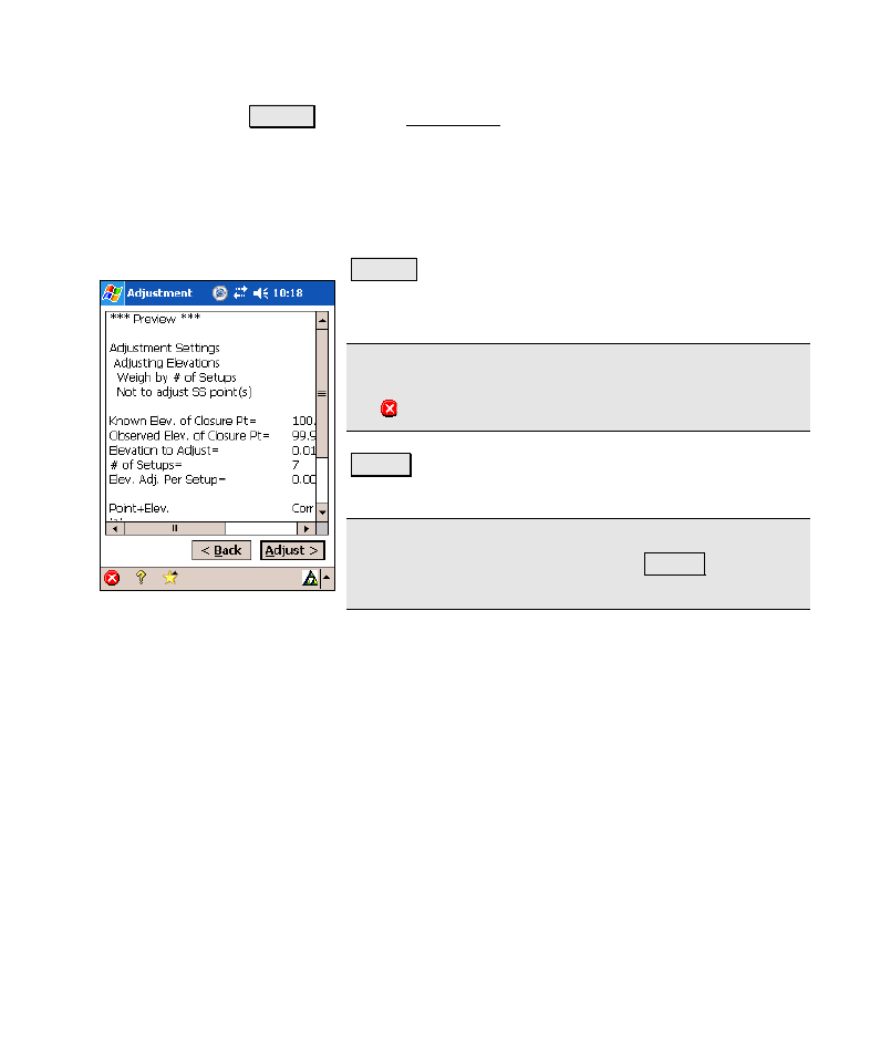 Adjustment – preview screen | Spectra Precision Survey Pro v4.6 Recon-Nomad Reference Manual User Manual | Page 285 / 481