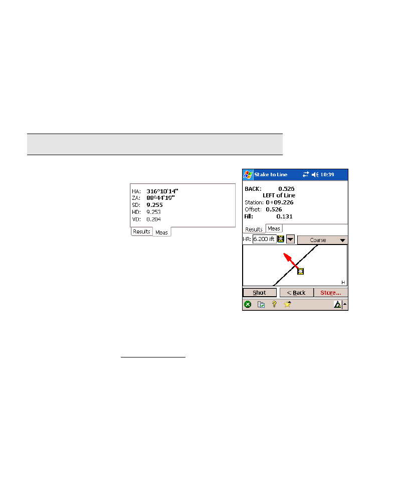 Stake to line – screen two | Spectra Precision Survey Pro v4.6 Recon-Nomad Reference Manual User Manual | Page 296 / 481