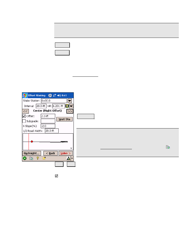 Offset staking – screen three | Spectra Precision Survey Pro v4.6 Recon-Nomad Reference Manual User Manual | Page 301 / 481