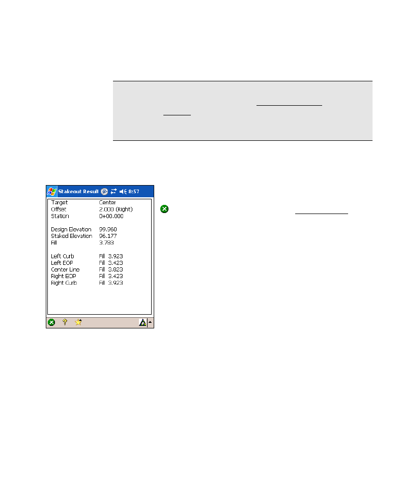 Offset staking – stakeout results | Spectra Precision Survey Pro v4.6 Recon-Nomad Reference Manual User Manual | Page 305 / 481