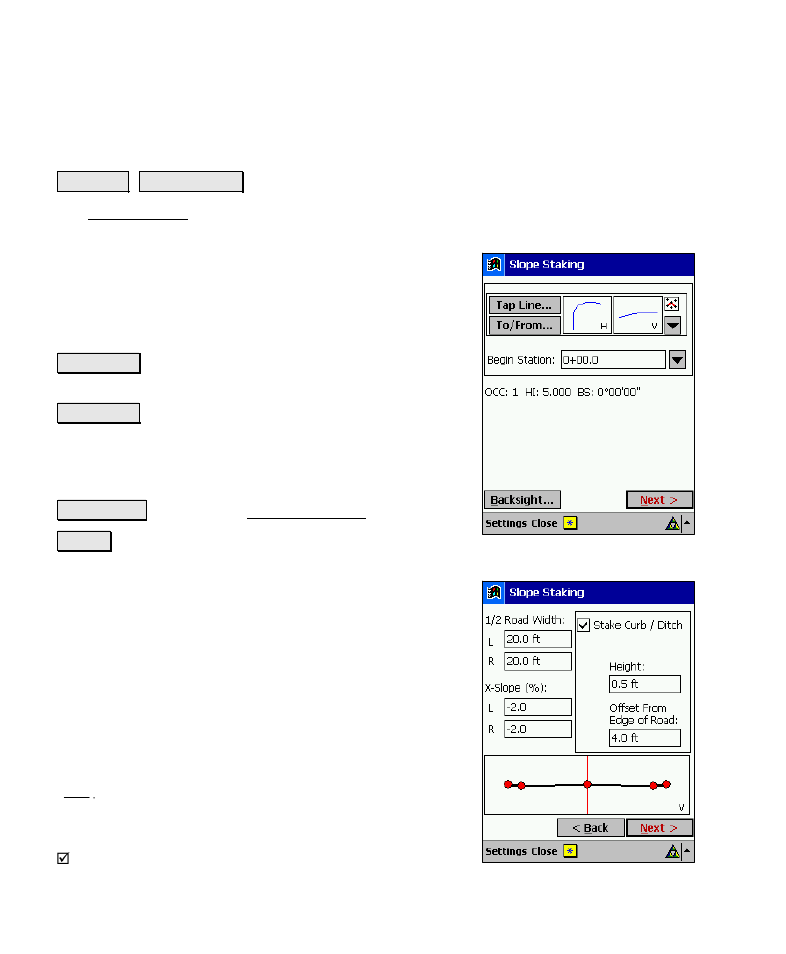 Slope staking, Slope staking – screen two | Spectra Precision Survey Pro v4.6 Recon-Nomad Reference Manual User Manual | Page 306 / 481