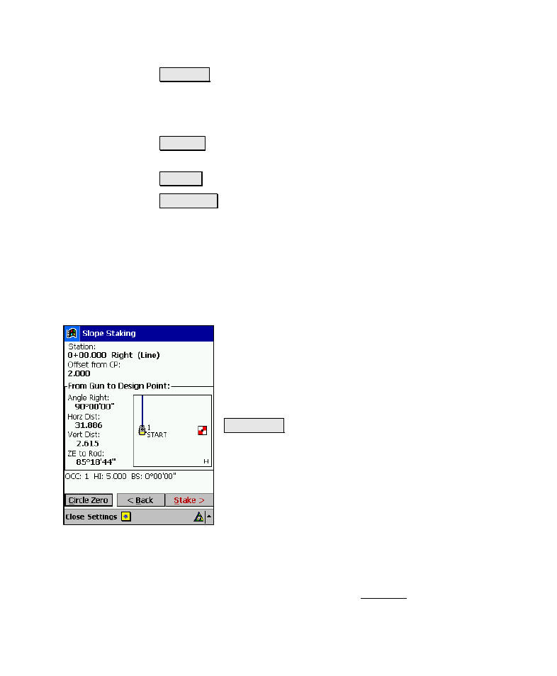 Slope staking offset stake | Spectra Precision Survey Pro v4.6 Recon-Nomad Reference Manual User Manual | Page 311 / 481