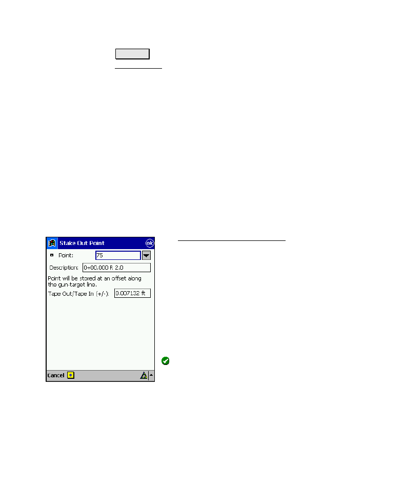 Screen summary, Stake out point (store/tape) screen | Spectra Precision Survey Pro v4.6 Recon-Nomad Reference Manual User Manual | Page 323 / 481