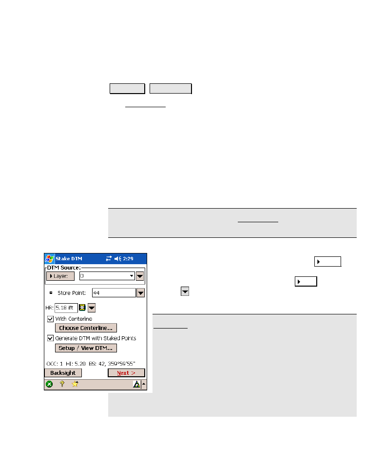 Stake dtm | Spectra Precision Survey Pro v4.6 Recon-Nomad Reference Manual User Manual | Page 333 / 481