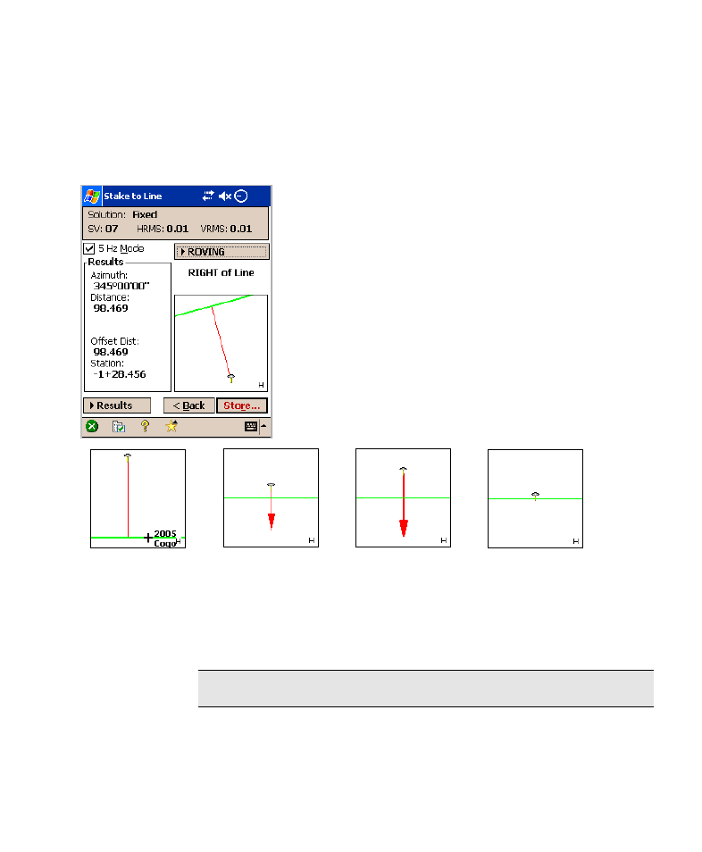 Stake to line – screen two | Spectra Precision Survey Pro v4.6 Recon-Nomad Reference Manual User Manual | Page 351 / 481