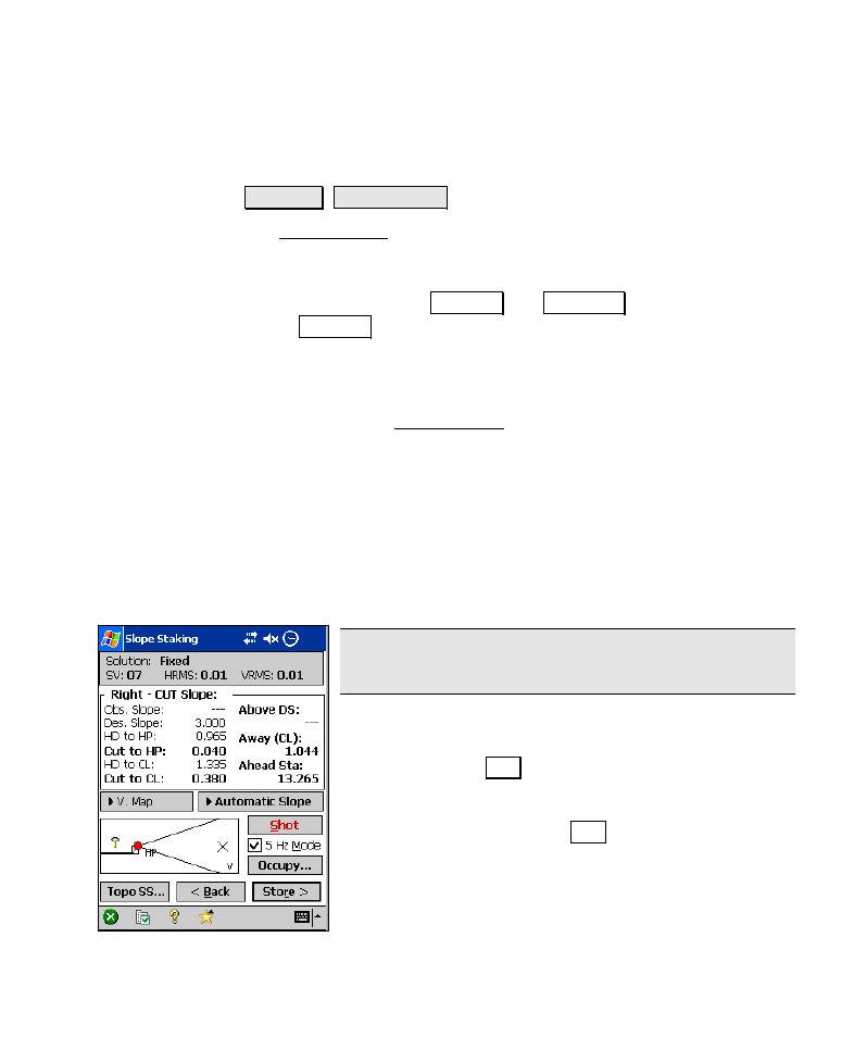 Slope staking, Slope staking – screen four | Spectra Precision Survey Pro v4.6 Recon-Nomad Reference Manual User Manual | Page 353 / 481