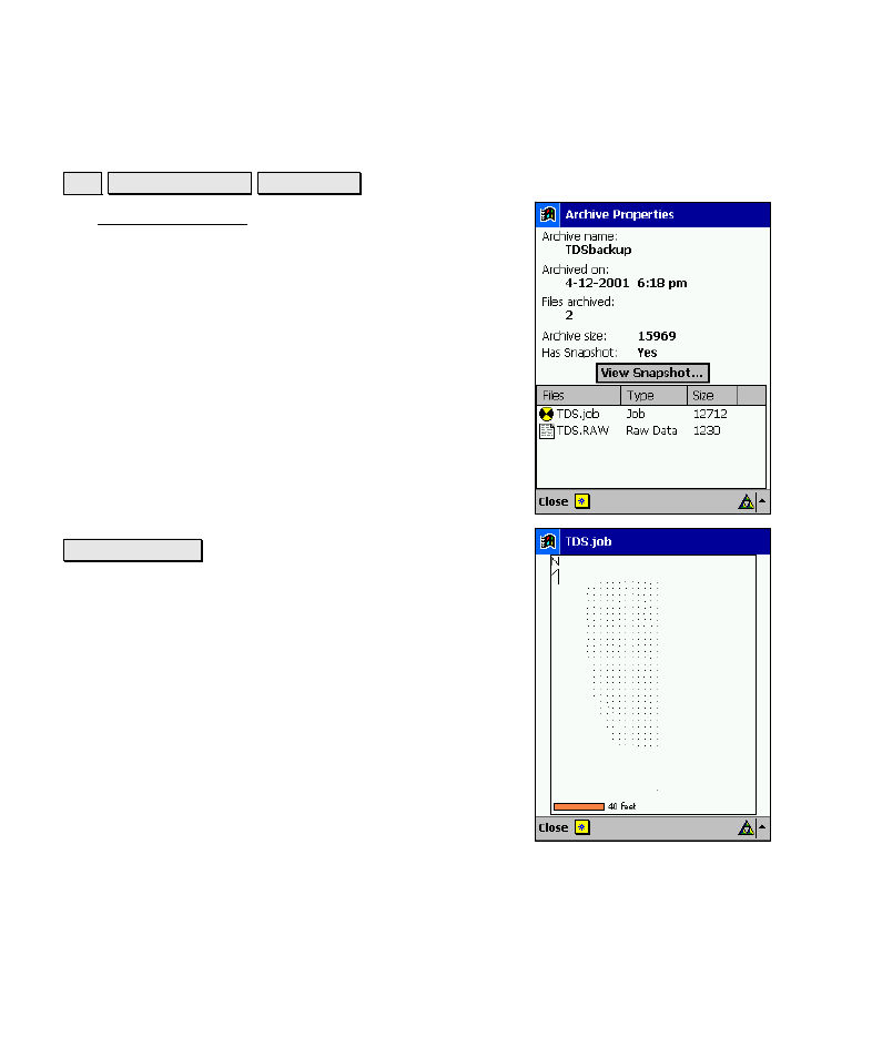 Backup / restore - archive properties | Spectra Precision Survey Pro v4.6 Recon-Nomad Reference Manual User Manual | Page 36 / 481