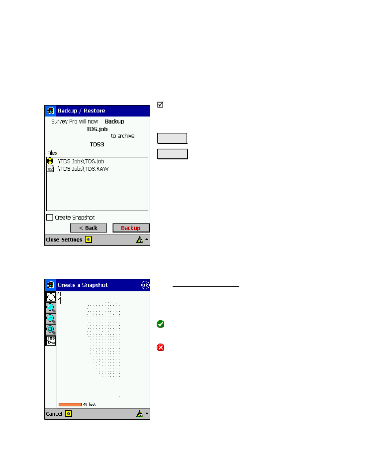 Backup / restore – backup, Backup / restore - create a snapshot | Spectra Precision Survey Pro v4.6 Recon-Nomad Reference Manual User Manual | Page 37 / 481