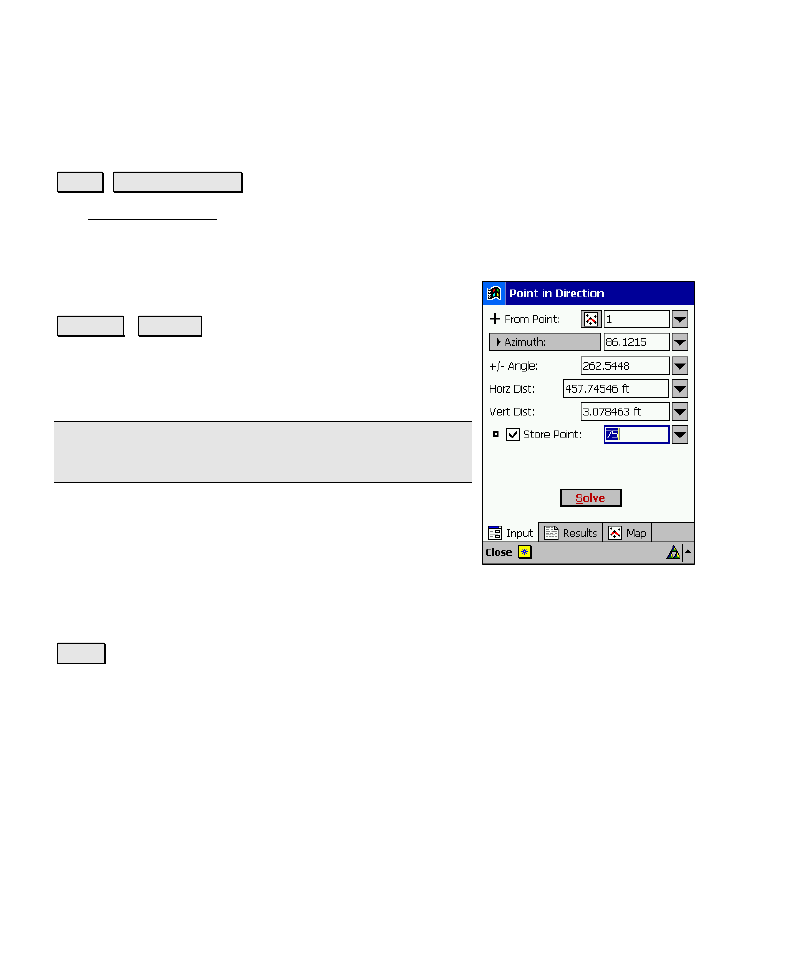 Point in direction | Spectra Precision Survey Pro v4.6 Recon-Nomad Reference Manual User Manual | Page 370 / 481
