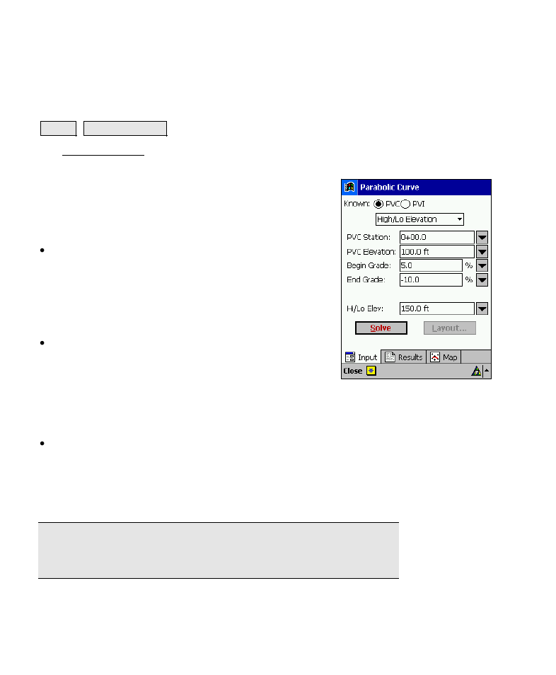 Parabolic curve | Spectra Precision Survey Pro v4.6 Recon-Nomad Reference Manual User Manual | Page 404 / 481