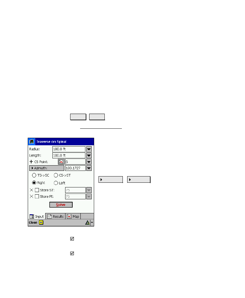 Results, Traverse on spiral | Spectra Precision Survey Pro v4.6 Recon-Nomad Reference Manual User Manual | Page 411 / 481