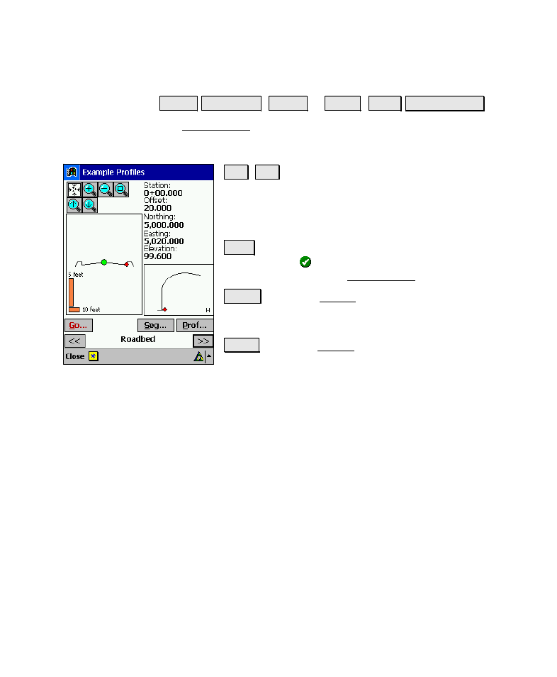 Road profiles screen | Spectra Precision Survey Pro v4.6 Recon-Nomad Reference Manual User Manual | Page 421 / 481