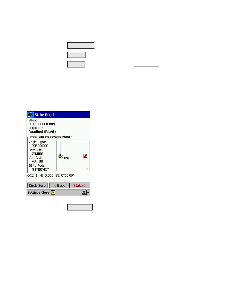 Stake road – screen three | Spectra Precision Survey Pro v4.6 Recon-Nomad Reference Manual User Manual | Page 431 / 481
