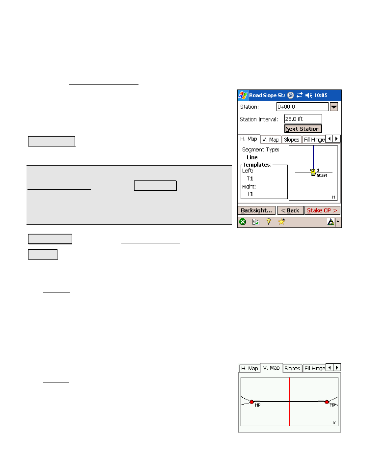 Road slope staking – screen two, H. map card, V. map card | Spectra Precision Survey Pro v4.6 Recon-Nomad Reference Manual User Manual | Page 436 / 481