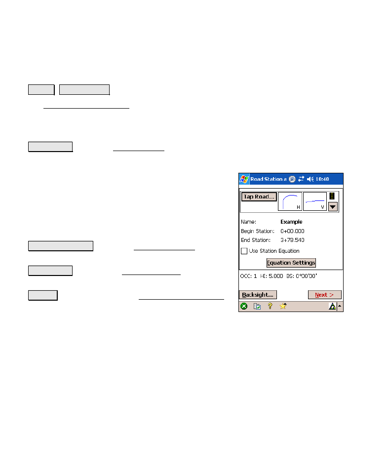 Road station and offset | Spectra Precision Survey Pro v4.6 Recon-Nomad Reference Manual User Manual | Page 438 / 481
