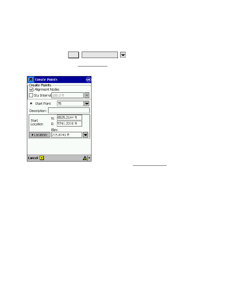 Create points | Spectra Precision Survey Pro v4.6 Recon-Nomad Reference Manual User Manual | Page 455 / 481