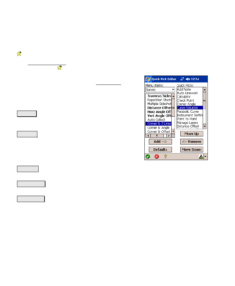 Quick pick editor | Spectra Precision Survey Pro v4.6 Recon-Nomad Reference Manual User Manual | Page 458 / 481