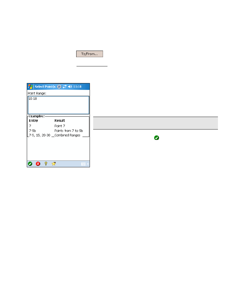 Select point(s) | Spectra Precision Survey Pro v4.6 Recon-Nomad Reference Manual User Manual | Page 459 / 481