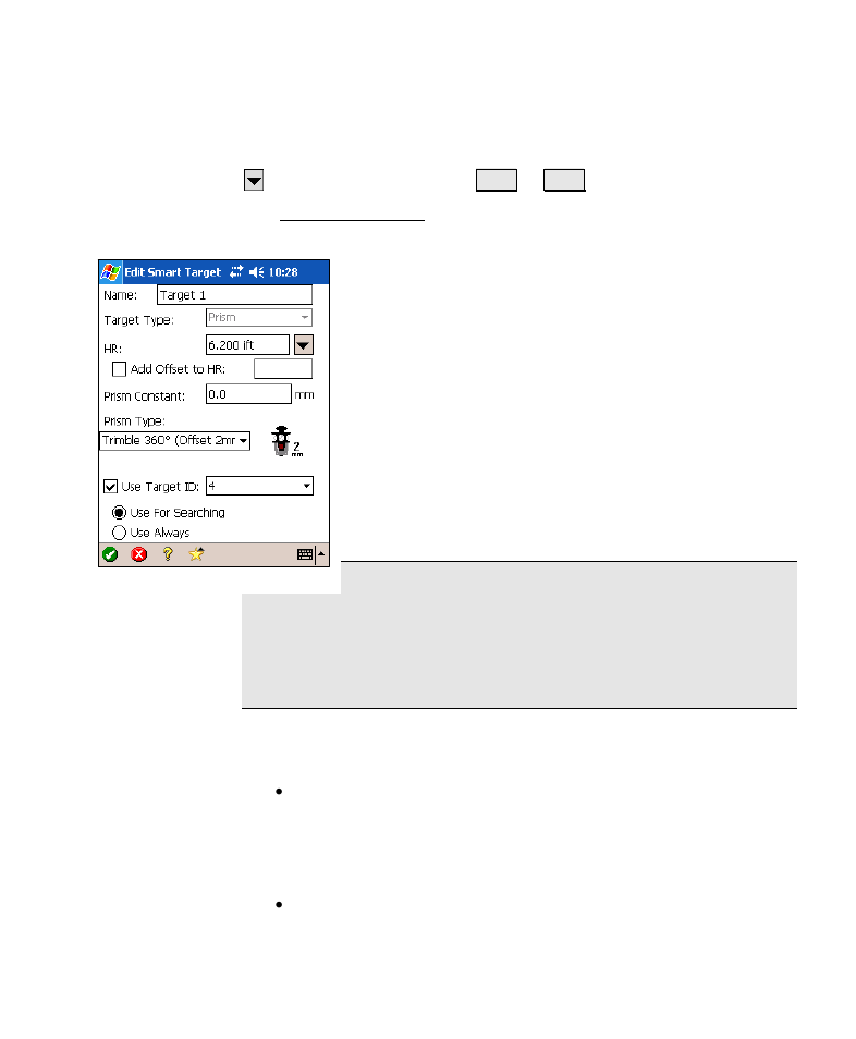 Edit smart target | Spectra Precision Survey Pro v4.6 Recon-Nomad Reference Manual User Manual | Page 467 / 481
