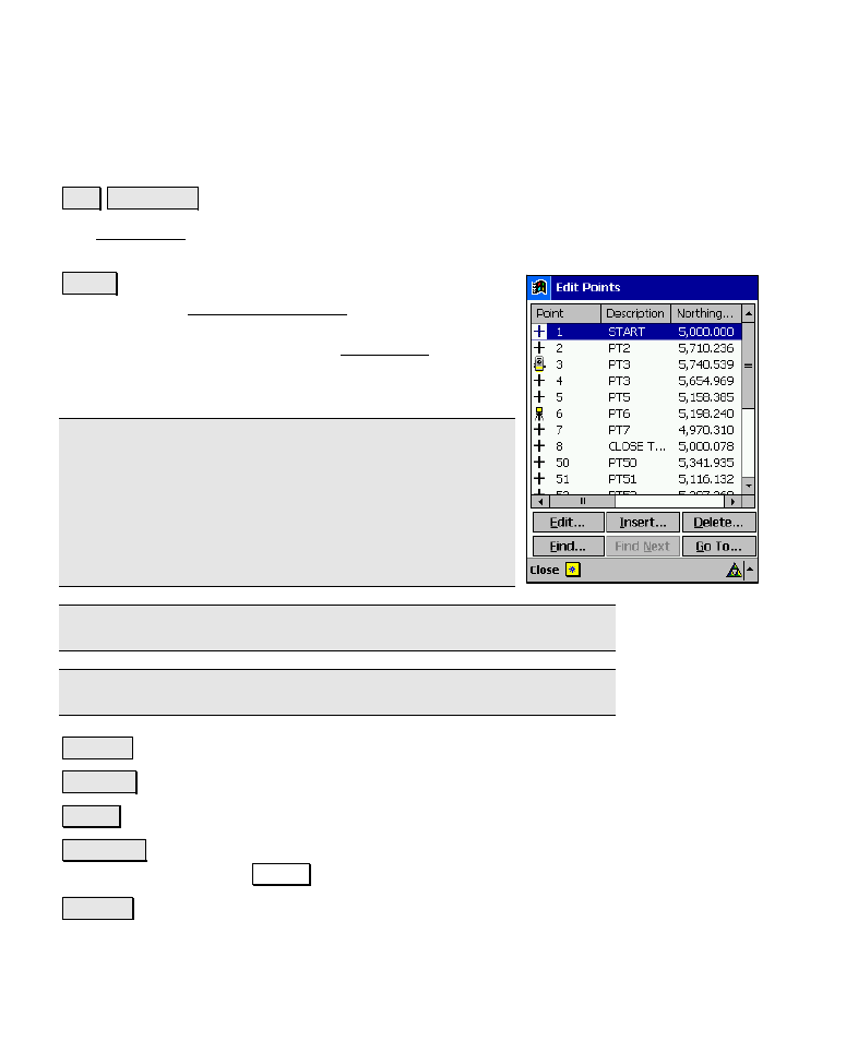 Edit points | Spectra Precision Survey Pro v4.6 Recon-Nomad Reference Manual User Manual | Page 68 / 481