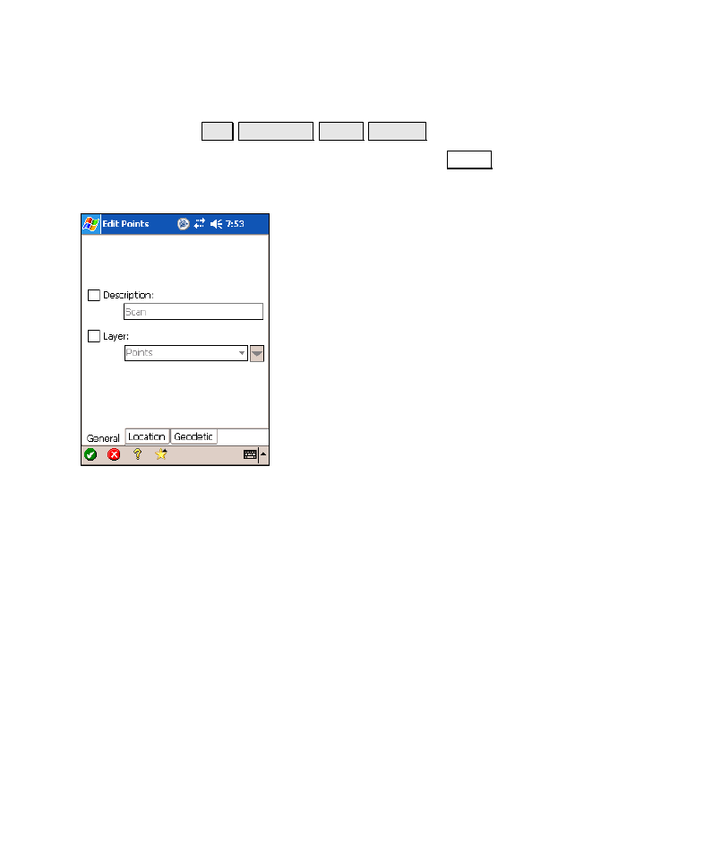 Edit multiple points – general | Spectra Precision Survey Pro v4.6 Recon-Nomad Reference Manual User Manual | Page 69 / 481