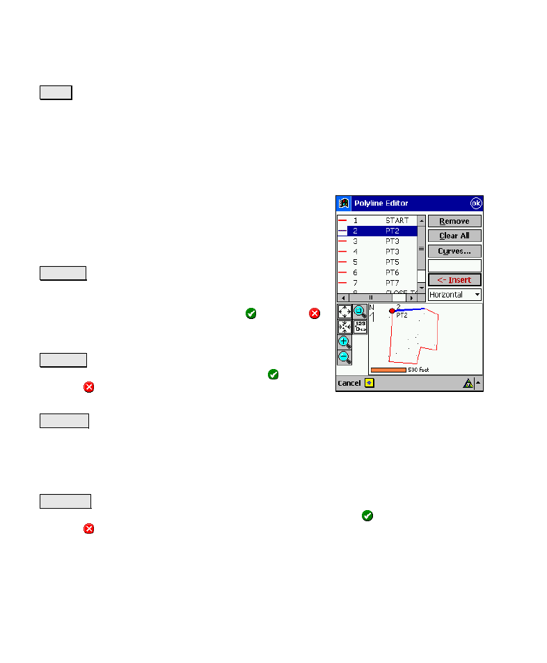 Screen three – polyline editor | Spectra Precision Survey Pro v4.6 Recon-Nomad Reference Manual User Manual | Page 74 / 481