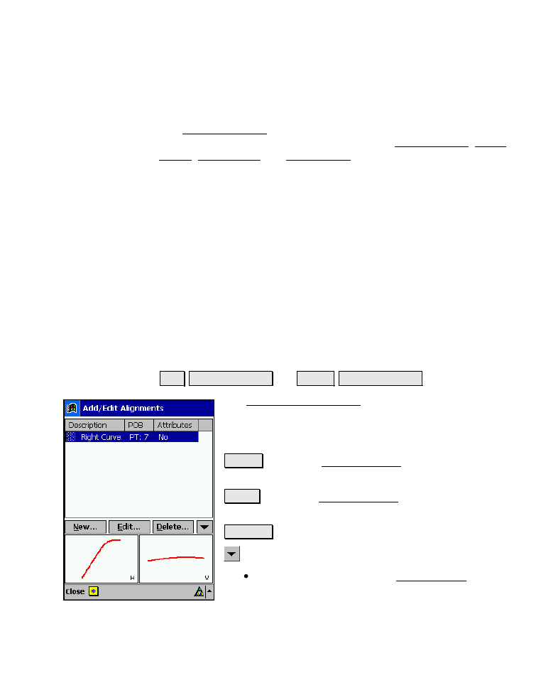 Edit alignments, Add / edit alignments | Spectra Precision Survey Pro v4.6 Recon-Nomad Reference Manual User Manual | Page 77 / 481