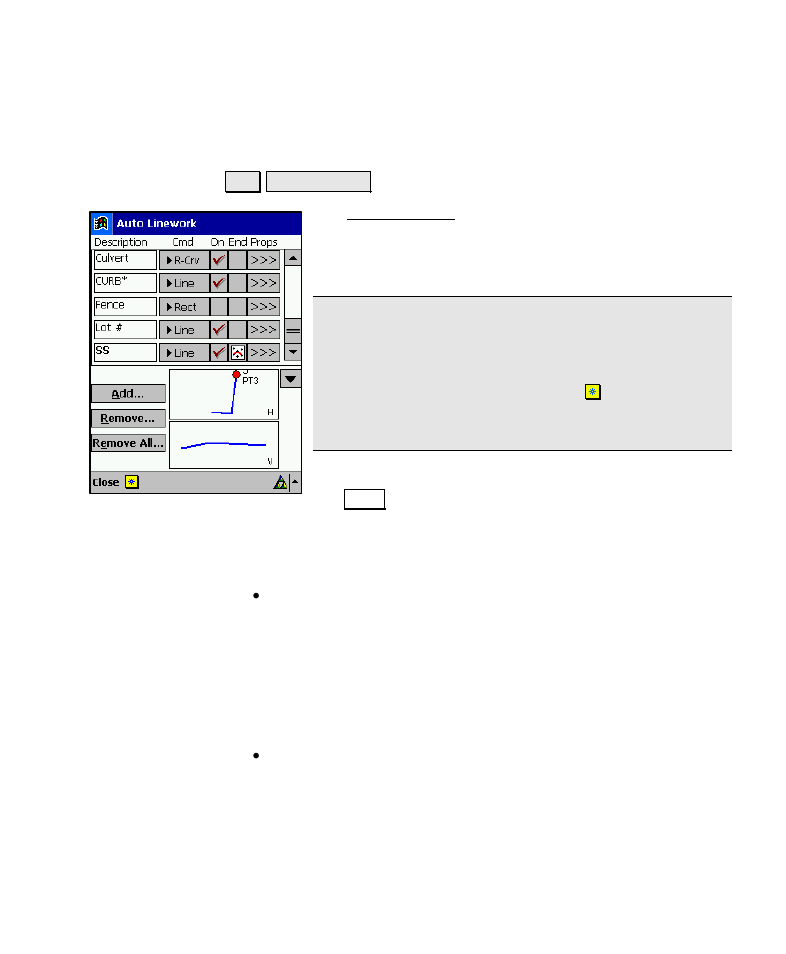 Auto linework | Spectra Precision Survey Pro v4.6 Recon-Nomad Reference Manual User Manual | Page 85 / 481