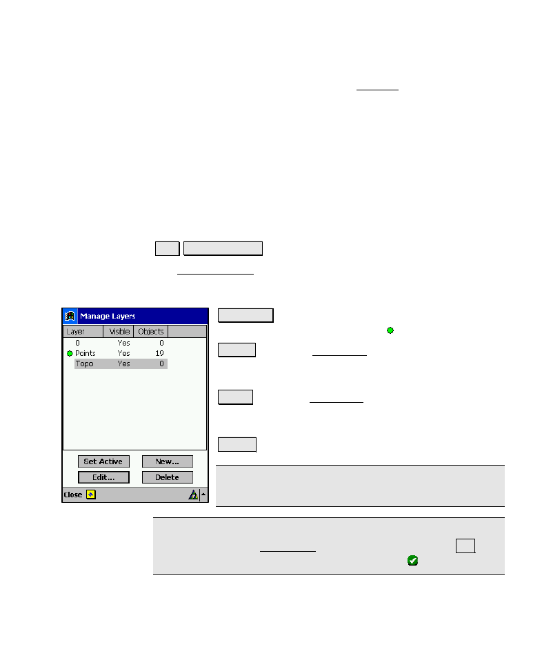 Manage layers | Spectra Precision Survey Pro v4.6 Recon-Nomad Reference Manual User Manual | Page 99 / 481