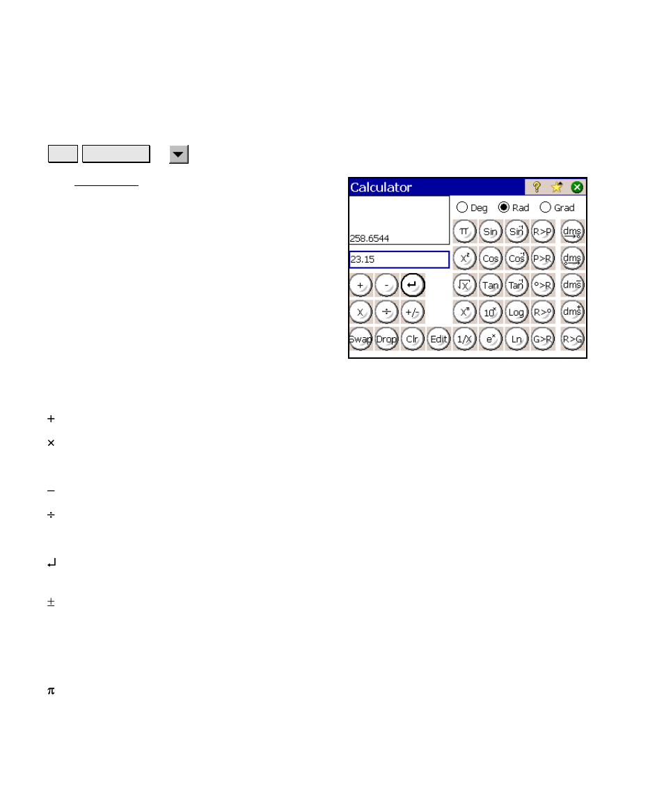 Calculator | Spectra Precision Survey Pro v4.6 Ranger Reference Manual User Manual | Page 102 / 480