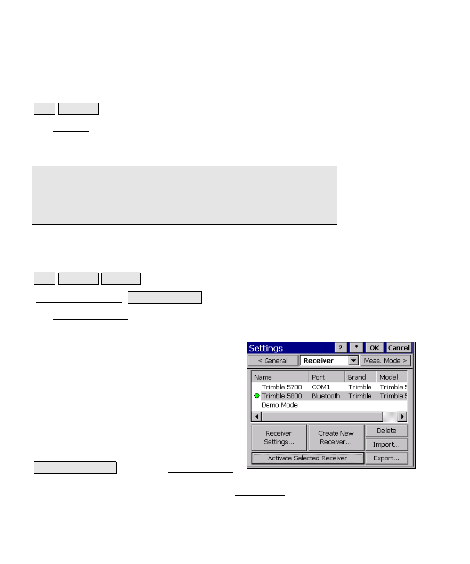 Settings, Receiver settings | Spectra Precision Survey Pro v4.6 Ranger Reference Manual User Manual | Page 106 / 480