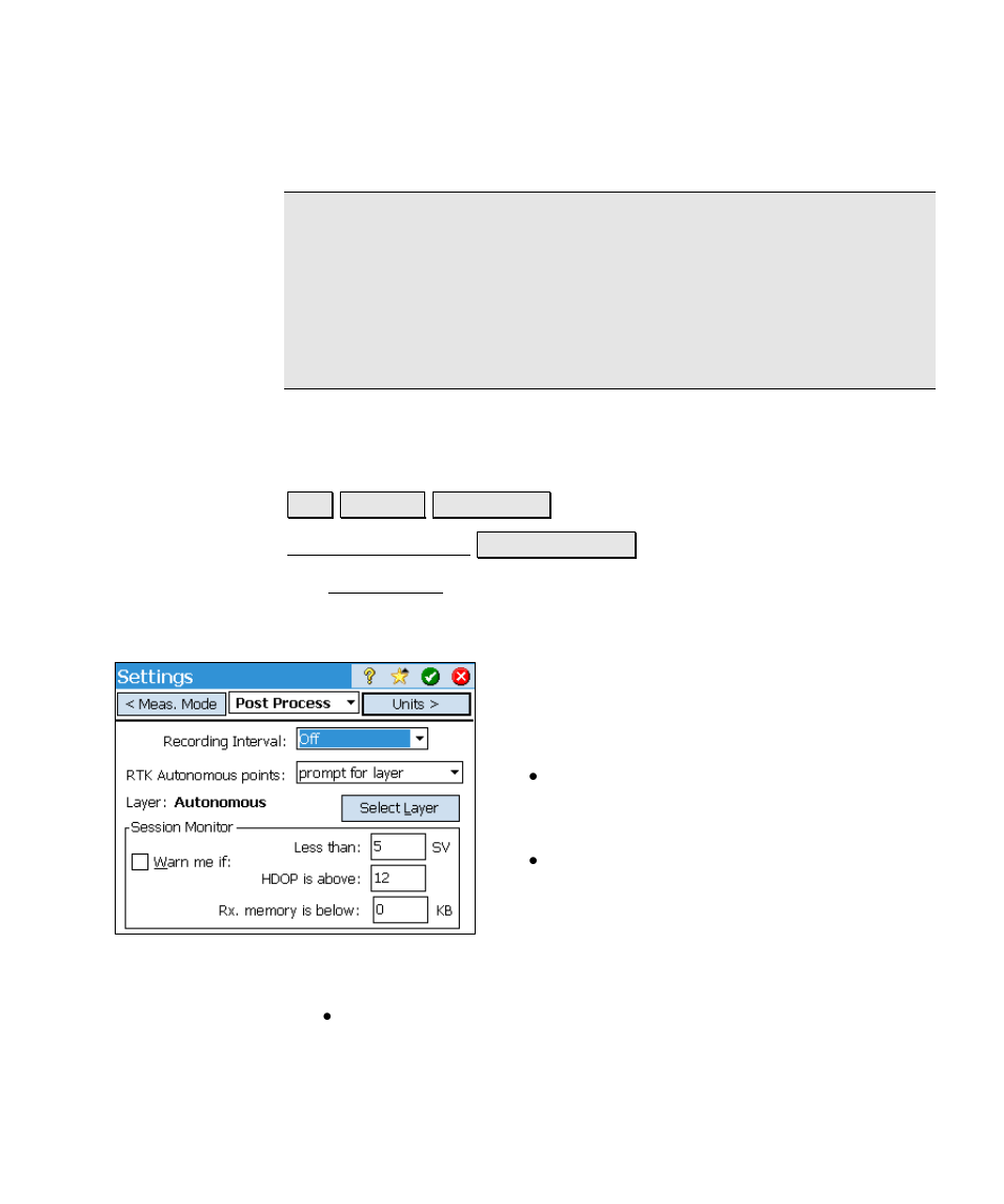 Post process settings | Spectra Precision Survey Pro v4.6 Ranger Reference Manual User Manual | Page 119 / 480