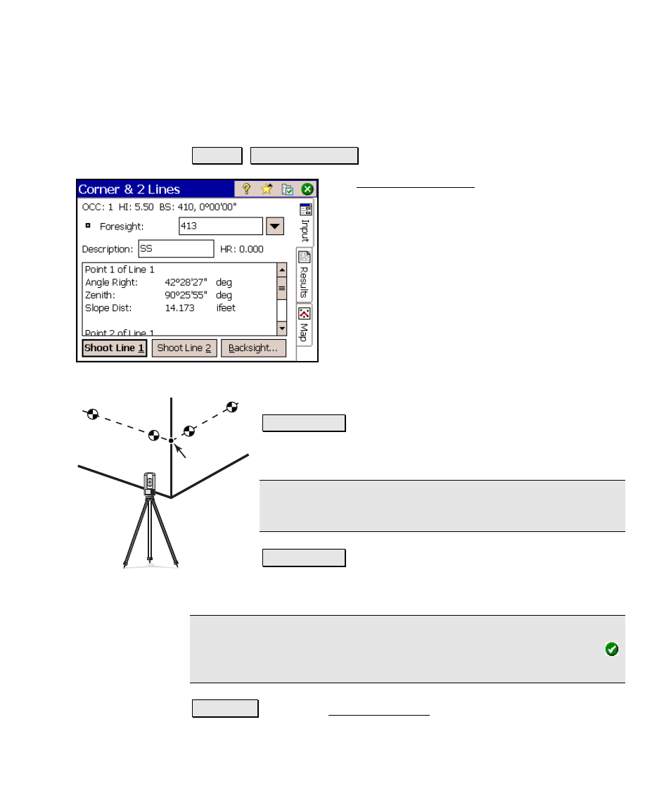 Corner & 2 lines | Spectra Precision Survey Pro v4.6 Ranger Reference Manual User Manual | Page 151 / 480