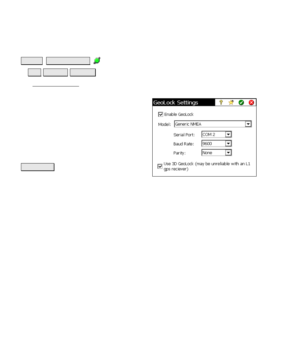 Geolock settings | Spectra Precision Survey Pro v4.6 Ranger Reference Manual User Manual | Page 182 / 480