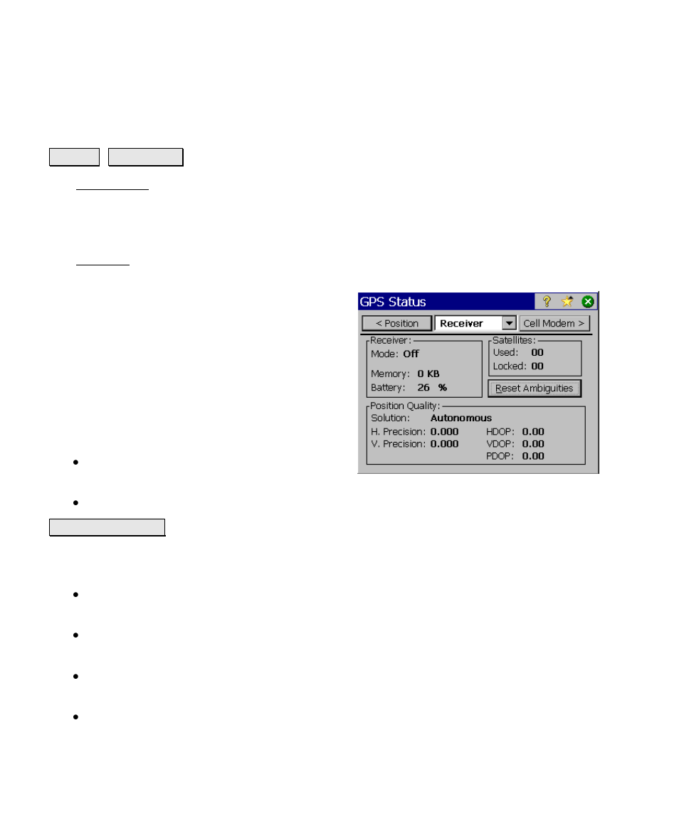 Gps status, Receiver | Spectra Precision Survey Pro v4.6 Ranger Reference Manual User Manual | Page 184 / 480