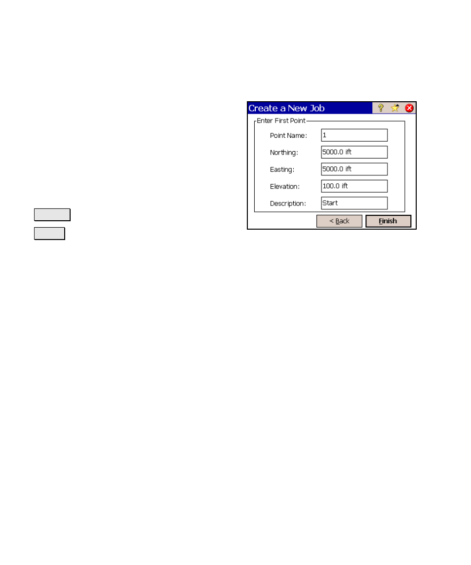 Create a new job 5 – (external or no control file) | Spectra Precision Survey Pro v4.6 Ranger Reference Manual User Manual | Page 20 / 480