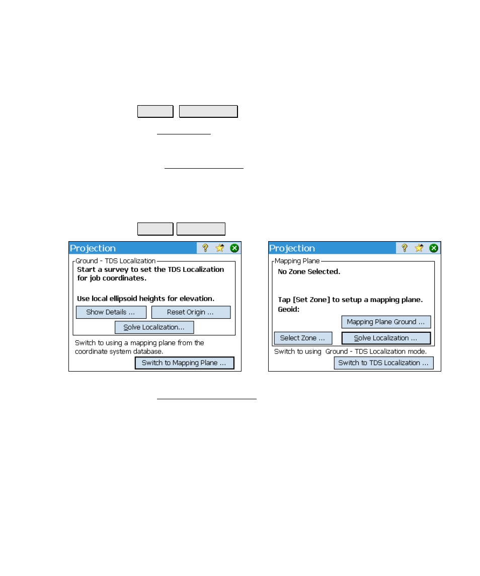 Rover setup, Projection, Rover setup projection | E r-208) | Spectra Precision Survey Pro v4.6 Ranger Reference Manual User Manual | Page 217 / 480