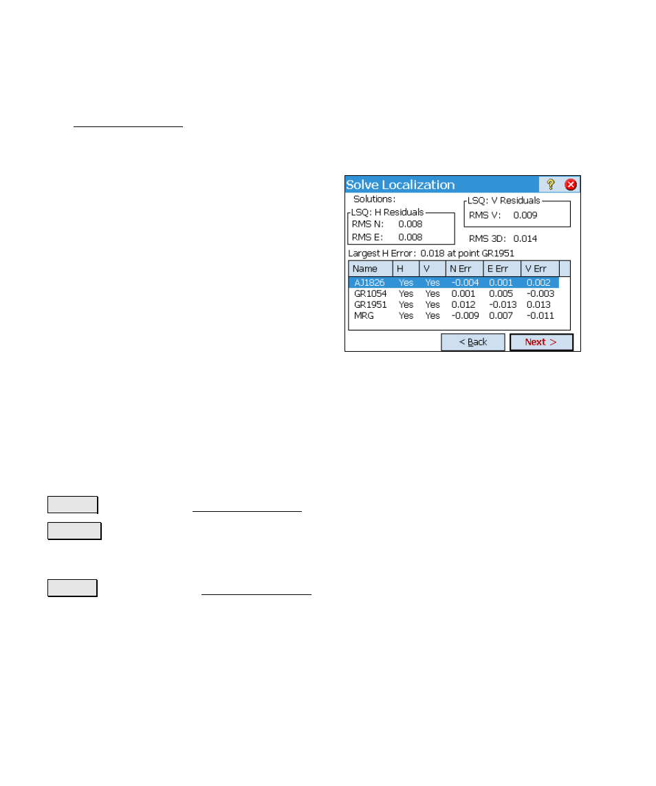 Solve localization – residuals | Spectra Precision Survey Pro v4.6 Ranger Reference Manual User Manual | Page 224 / 480