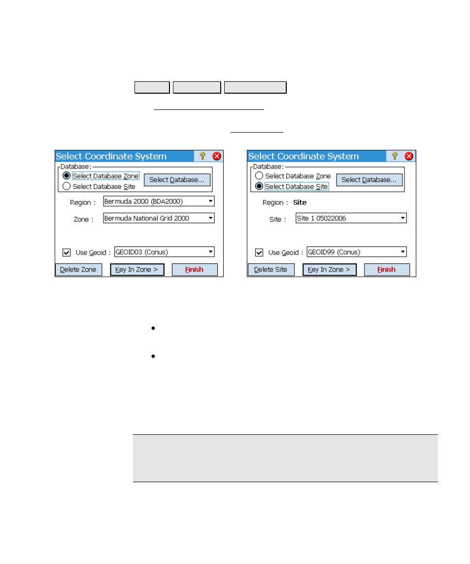 Select coordinate system | Spectra Precision Survey Pro v4.6 Ranger Reference Manual User Manual | Page 231 / 480