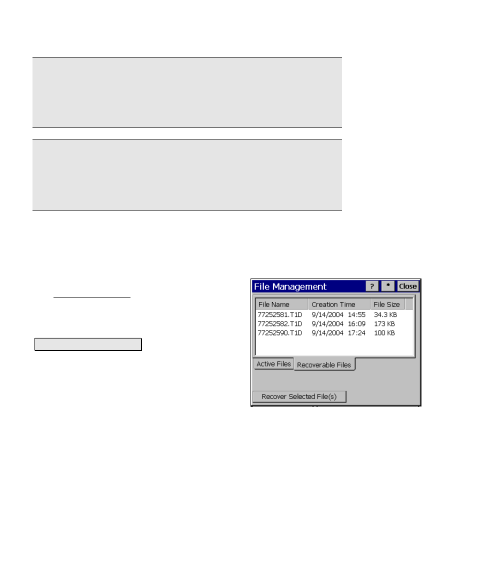 Recoverable files | Spectra Precision Survey Pro v4.6 Ranger Reference Manual User Manual | Page 256 / 480